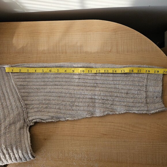 Elle Ribbed Button Front Cardigan Sweater Women’s M Beige Oatmeal Drop Shoulder - Picture 7 of 7